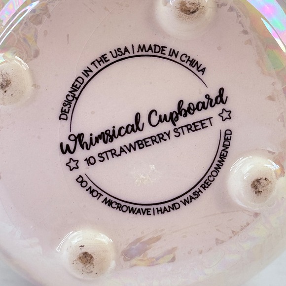 10 Strawberry Street Whimsical Cupboard Iridescent Unicorn Ceramic Mug White - Picture 6 of 8